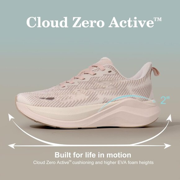 Hawkwell Women's Beige Cloud Zero Breathable Cushion Active Walking Sneakers - Picture 4 of 6